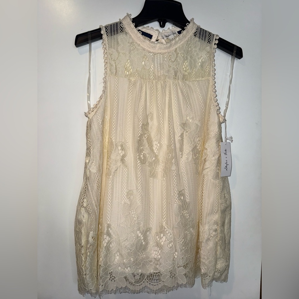 Skylar + Jade Cream Lace Top NWT
